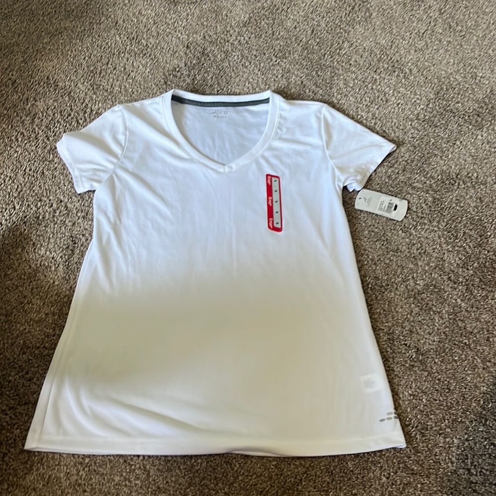 BCG white V neck athletic shirt. Size M.